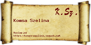 Komsa Szelina névjegykártya